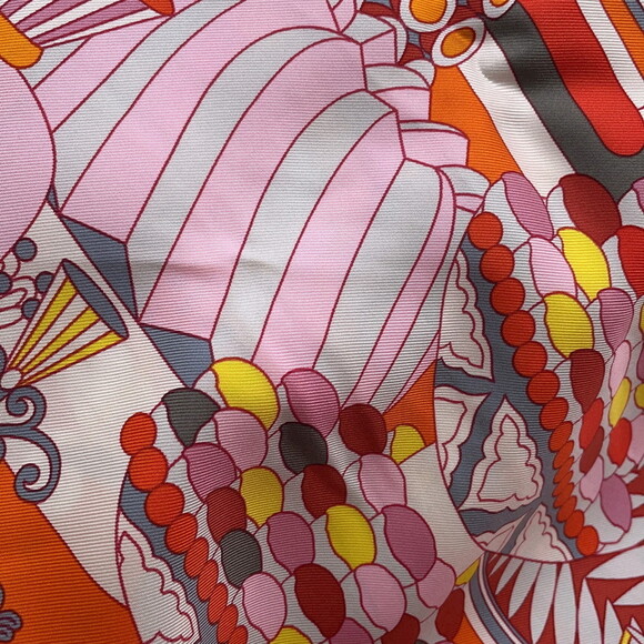 HERMES Orange Silk Scarf - Picture 4 of 7